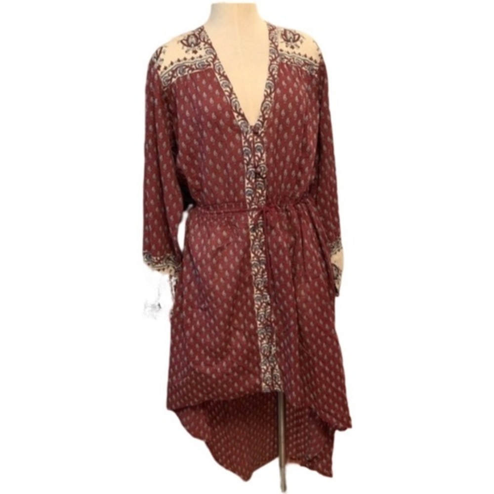 NWOT Billabong Hi-Low Long Sleeve Shirtdress Sz L